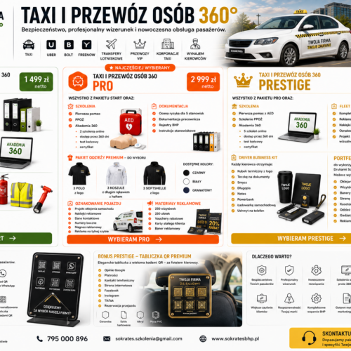 TAXI I PRZEWÓZ OSÓB 360° - oferta transportowa